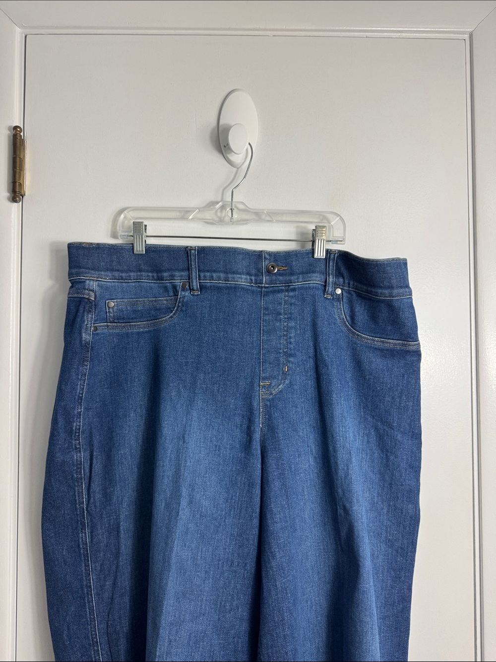 NWT SPANX Wide Leg Jeans Authentic Blue Size 3X Tall - Picture 2 of 14